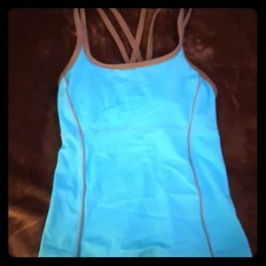Bright blue/teal lands end swim top